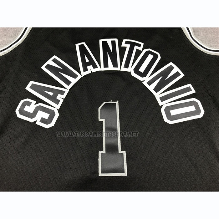 Camiseta Victor Wembanyama NO 1 San Antonio Spurs Classic 2022-23 Negro